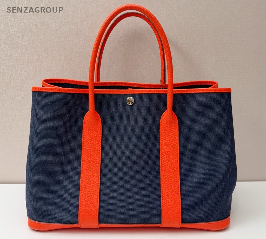 Hermes Garden Party36 Tote Canvas Top Handle Handbag Women