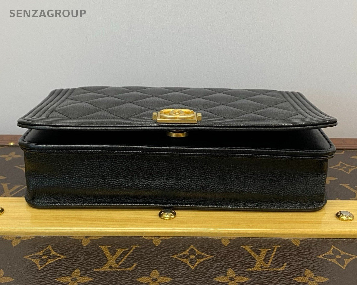 Chanel Leboy woc Diamond Pattern Chain Shoulder bag Crossbody Black Gold Women