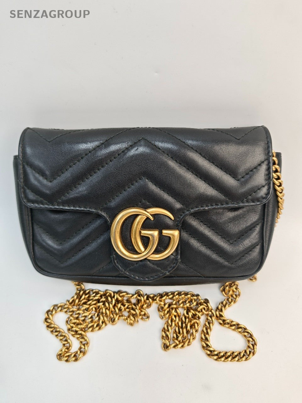 #001 - Gucci GG Marmont Crossbody Super Mini Black Leather CQ73223X