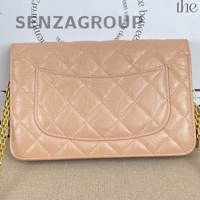 Chanel 2.55 Pink Calfskin WOC Gold Chain Crossbody Bag