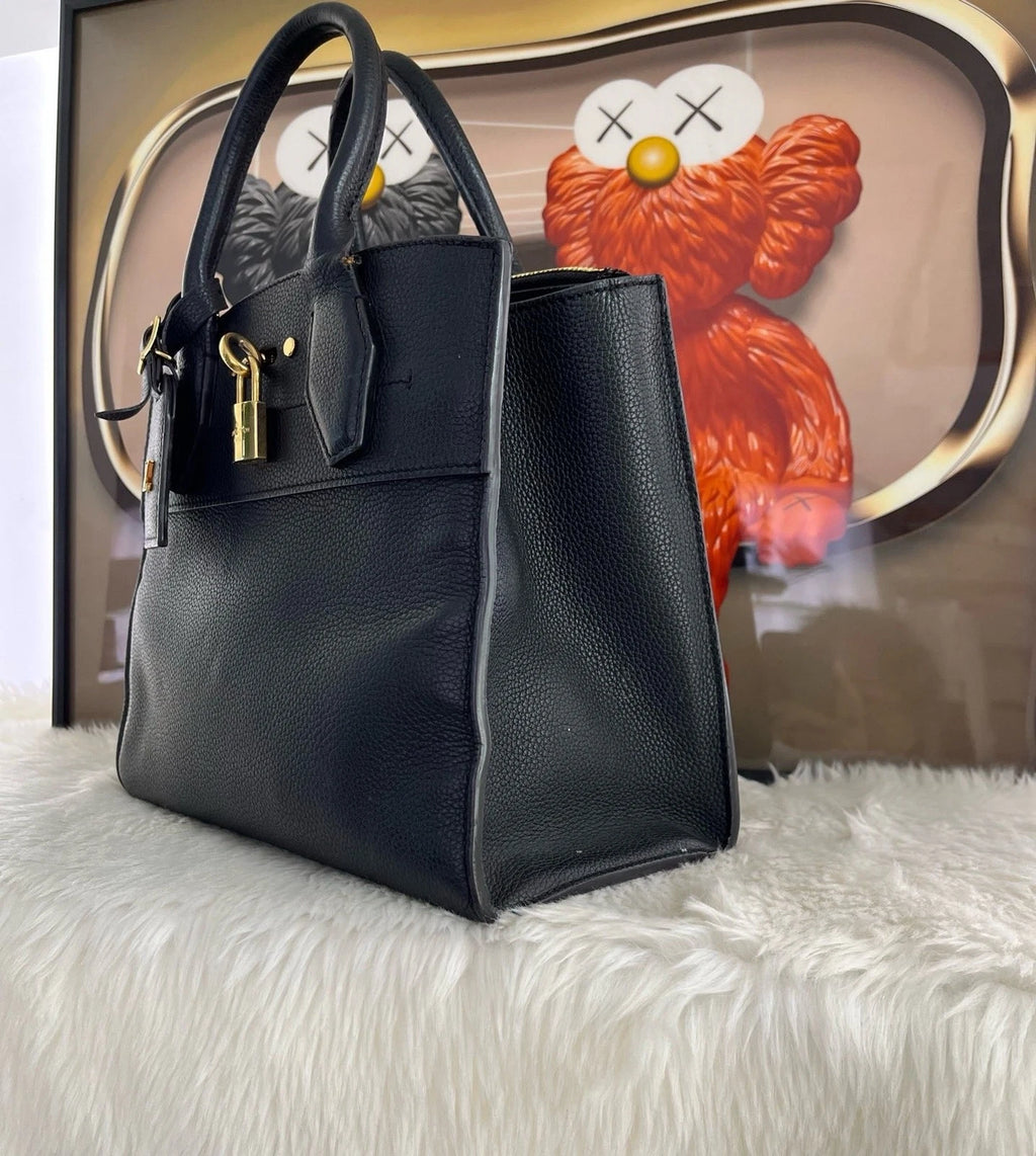 Louis Vuitton City Steamer Small Black Calfskin Handbag Shoulder Bag For Women