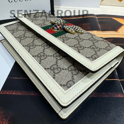 Gucci Margaret WOC Chain Shoulder Crossbody Bag White Silver Classic Women