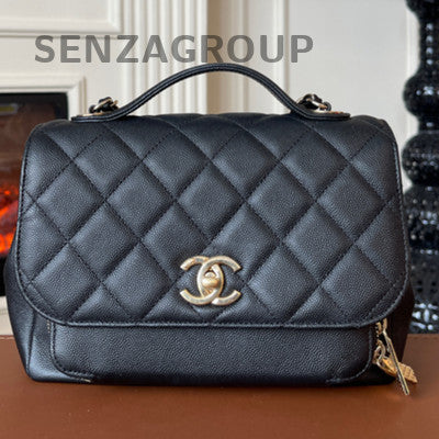 Chanel Quilted Calfskin Chain Shoulder Crossbody Bag Black Gold