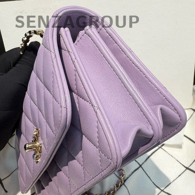 Chanel Purple WOC Chain Shoulder Bag Classic Women's