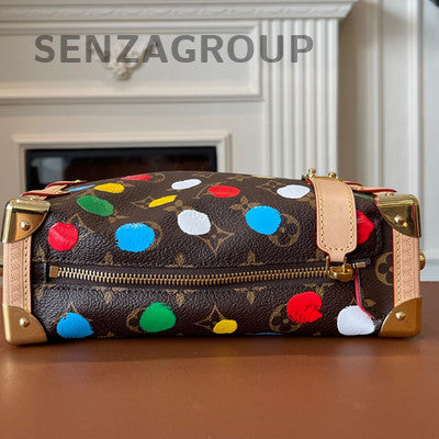 Louis Vuitton Monogram Yayoi Kusama Box Bag Brown Gold Classic Women
