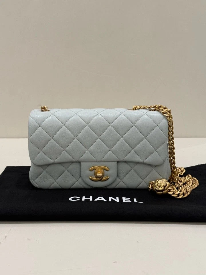 CHANEL Grey CF Mini Crossbody Shoulder Bag For Women