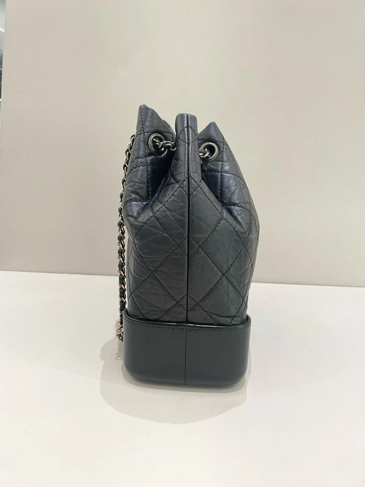 CHANEL Diamond Chain Backpack Black For Women
