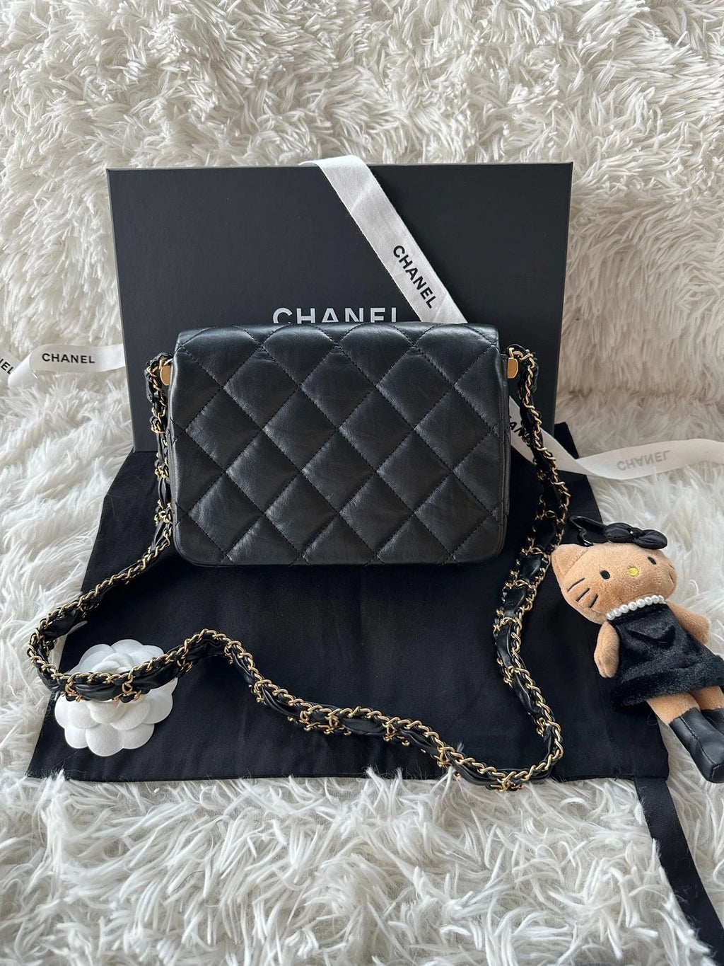 New CHANEL Black Gold Baguette Shoulder Bag For Women