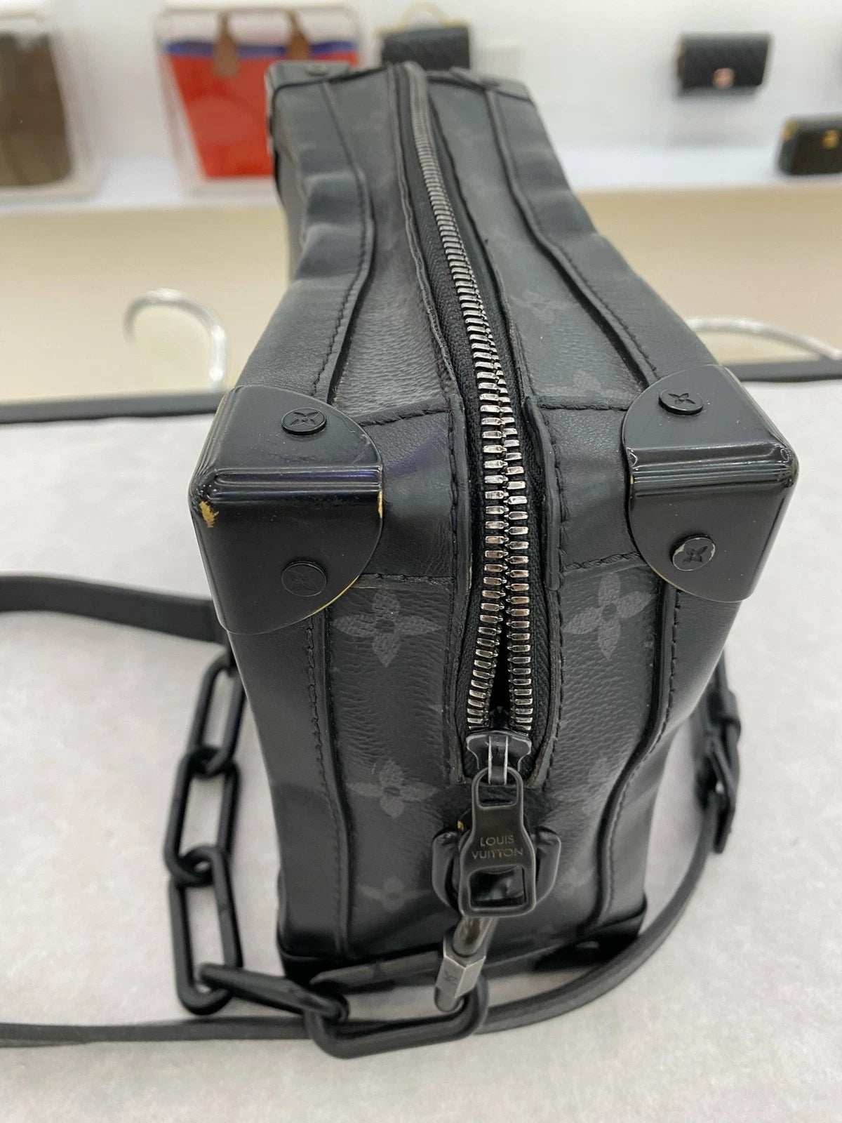 Louis Vuitton Black Canvas Soft Trunk Box Bag For Unisex