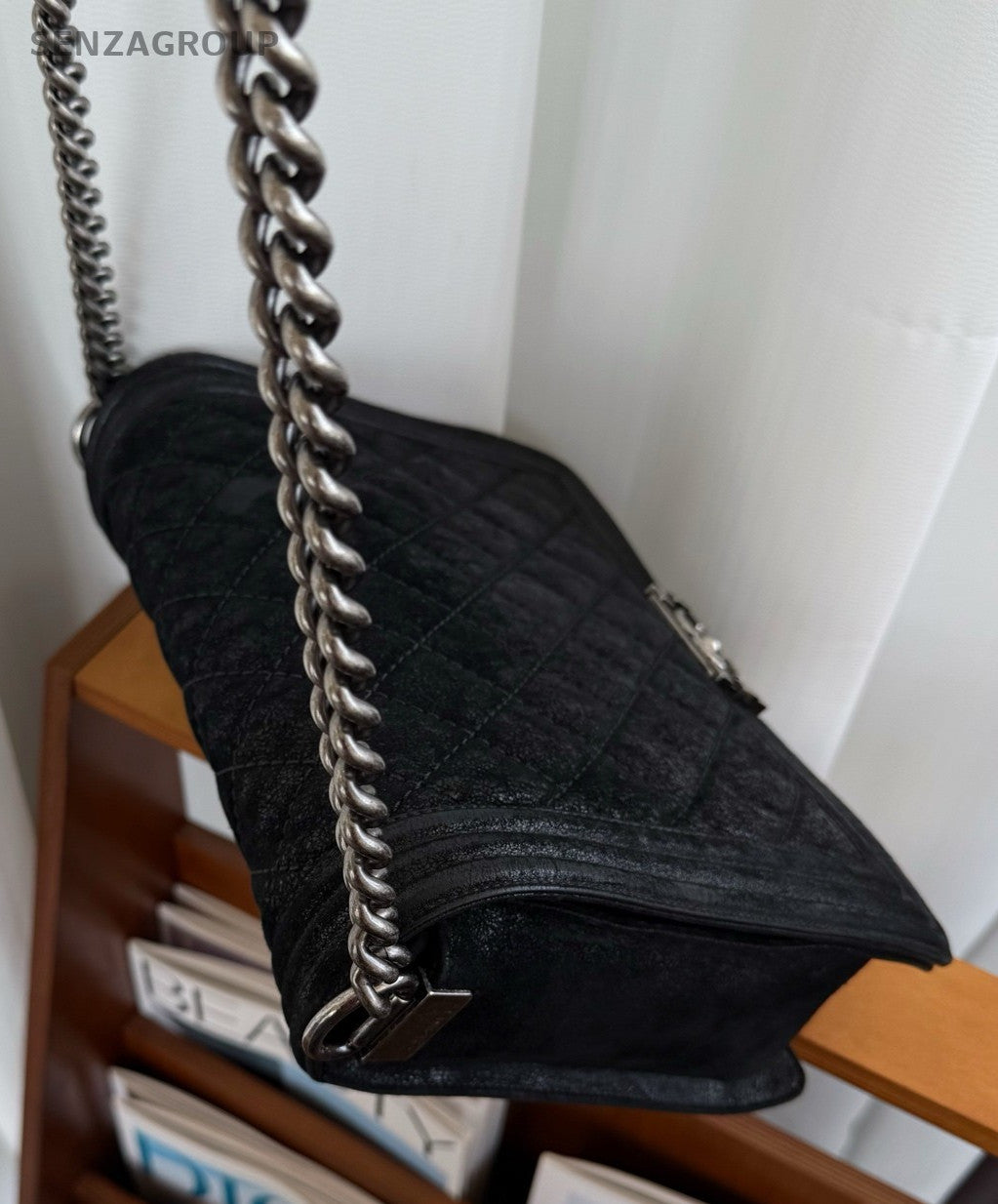 CHANEL Leboy GM CC Chain Shoulder bag Black Silver Women