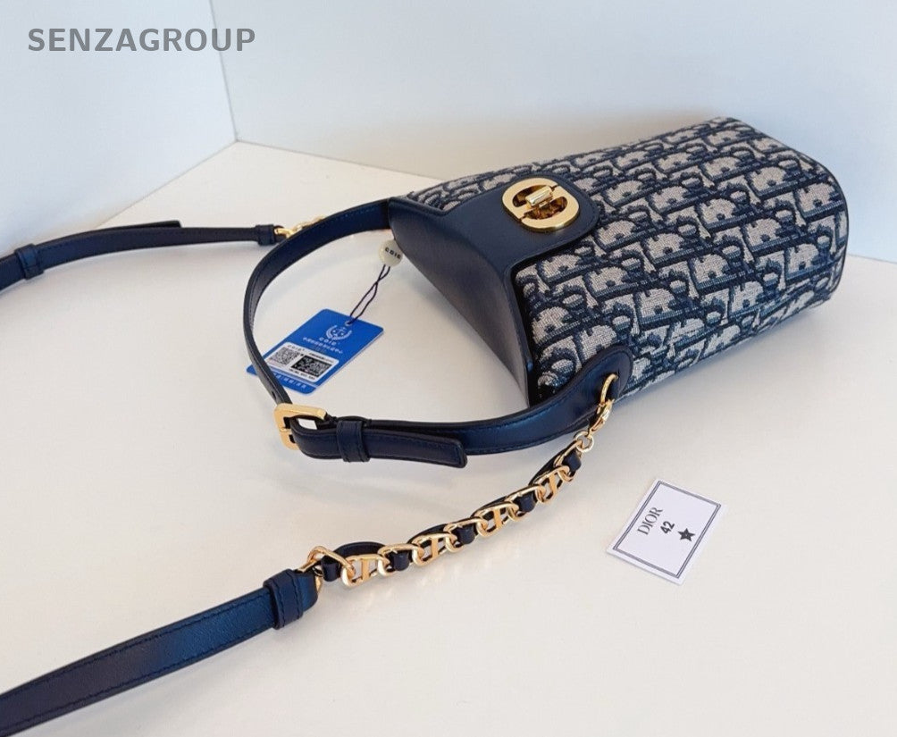 Christian Dior Montaigne30 Monogram Chain Shoulder bag Women Black-blue