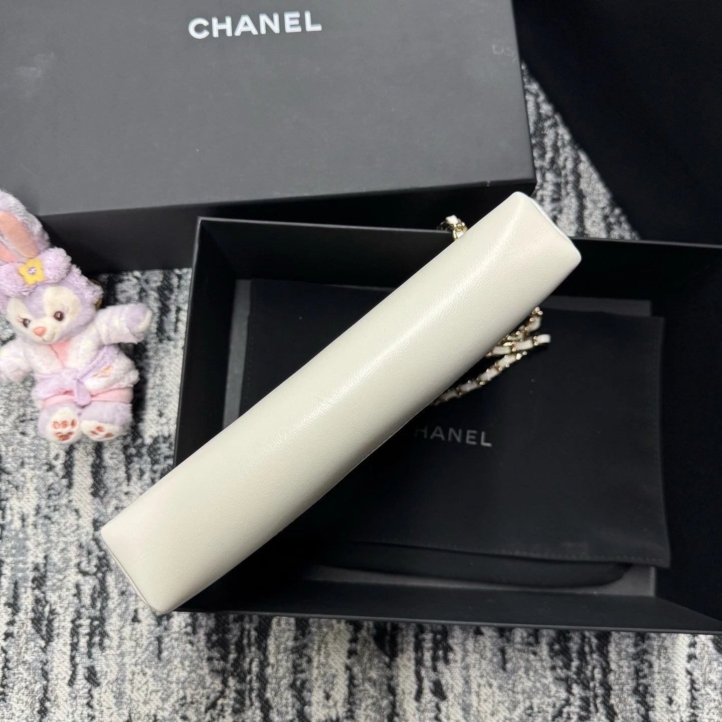 Chanel 31 Nano Lambskin Tote Bag White Gold Excellent