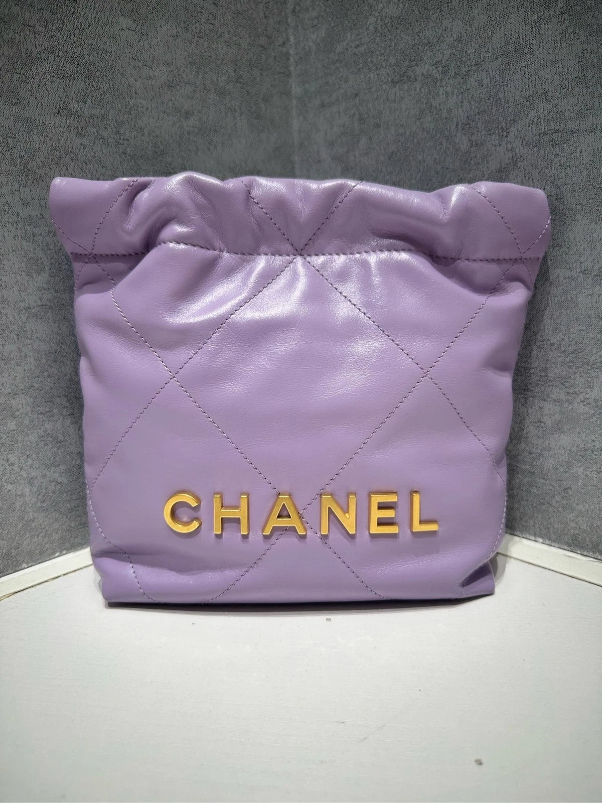 CHANEL 22BAG Mini Purple Tote Shoulder Bag For Women