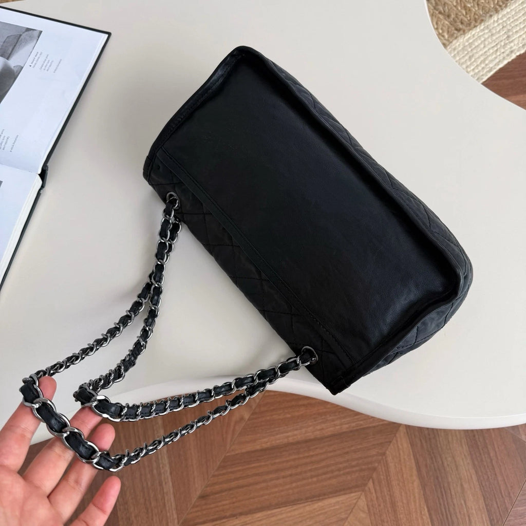 Chanel Airport Series Double Pocket Shoulder Bag Daily Crossbody Tote Black