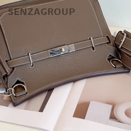 Hermes Jypsiere28 Saddle Bag Shoulder Bag Crossbody Gray Silver Unisex Adults