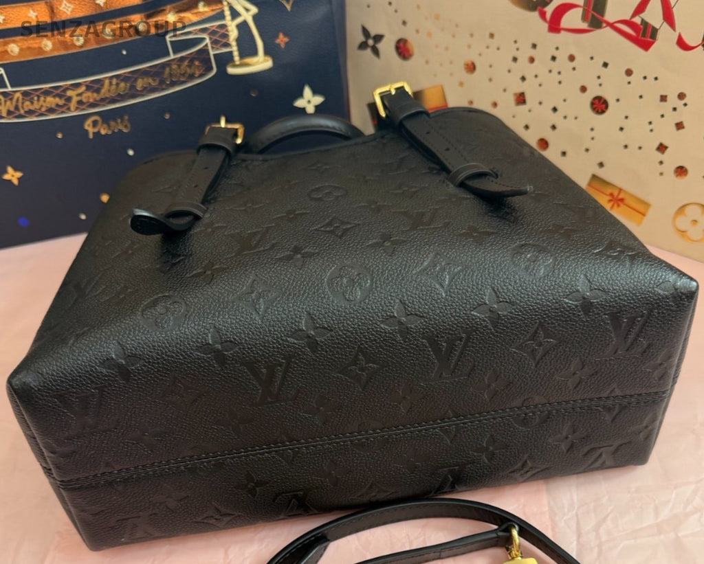 Louis Vuitton Babylone Tote PM Top Handle Bag Crossbody Black Gold Women Classic