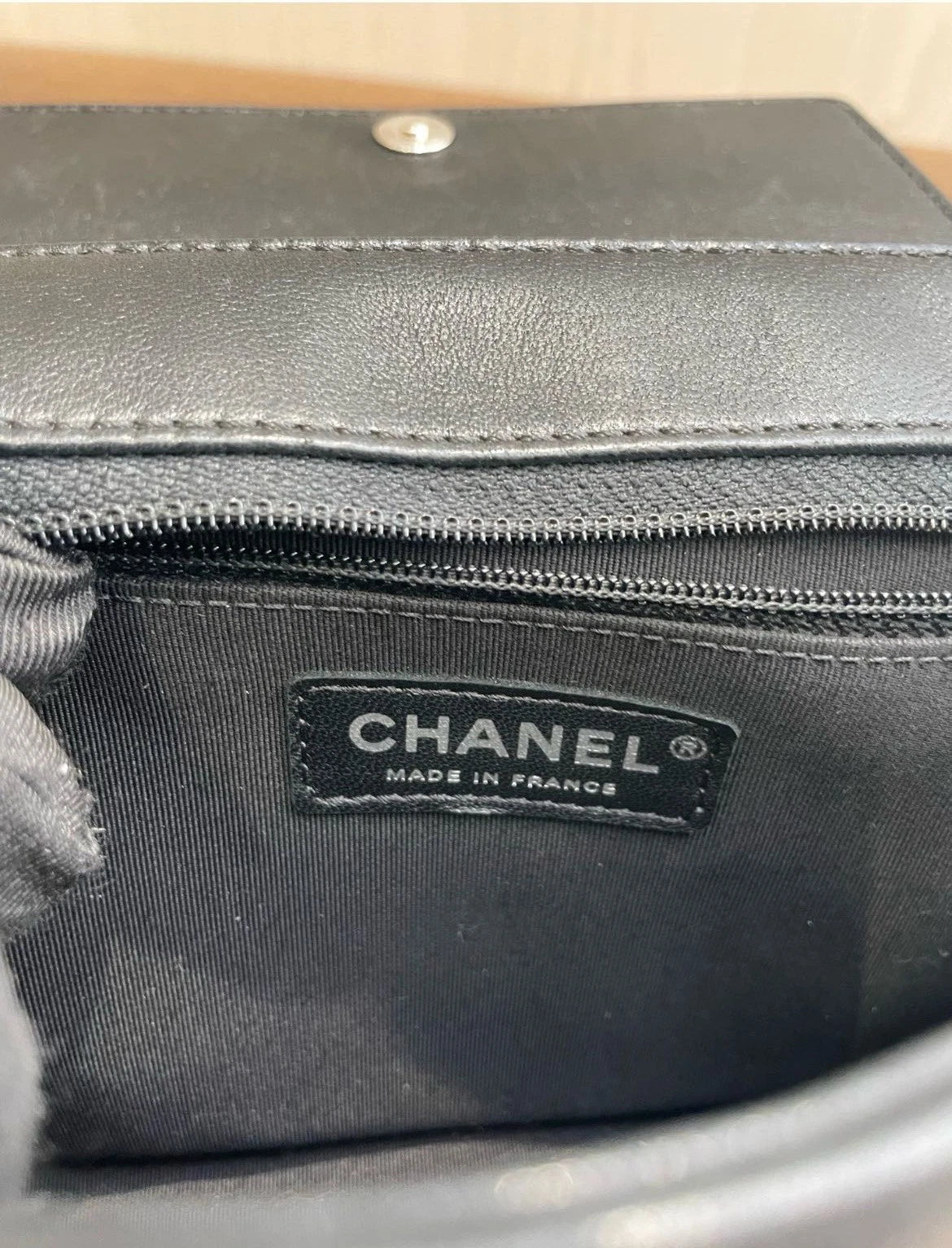 Chanel Diamond Chain Shoulder Bag Crossbody Black Silver Used Women Classic