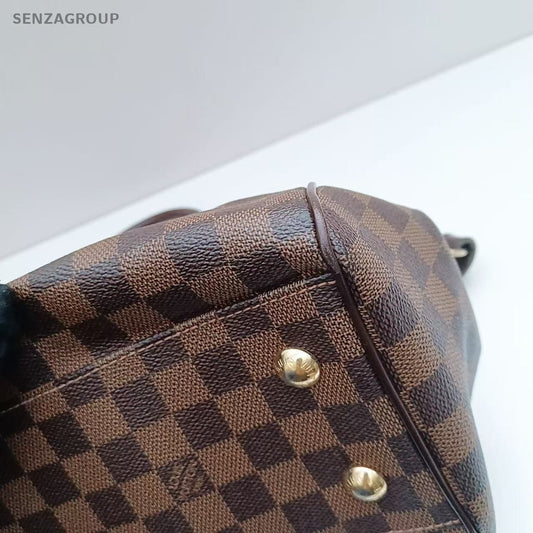 Louis Vuitton Trevi Damier Ebene Top Handle Shoulder Tote Brown Women Classic