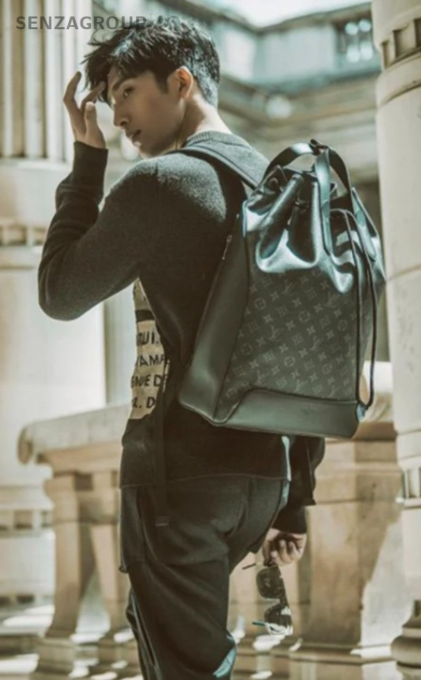 Louis Vuitton Explorer Backpack Black Monogram Drawstring Shoulder bag