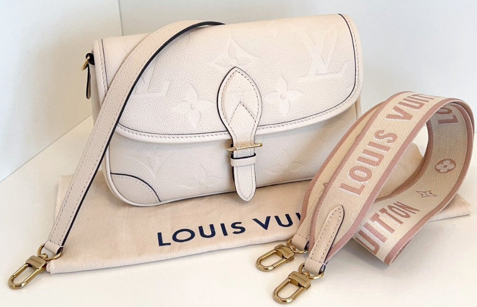 Louis Vuitton Diane Monogram Empreinte Cream White Shoulder bag Crossbody Women