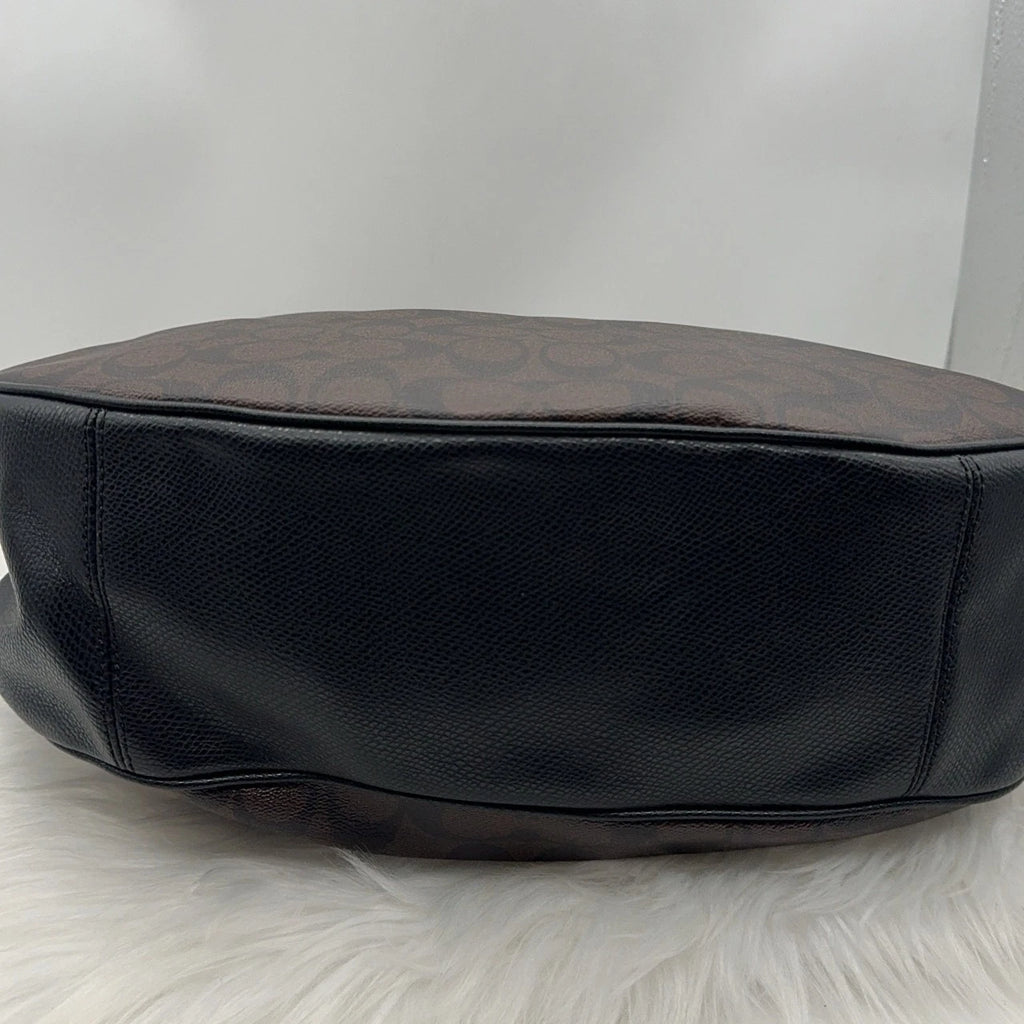 Coach Dark Brown Crescent Shoulder Handbag For Women