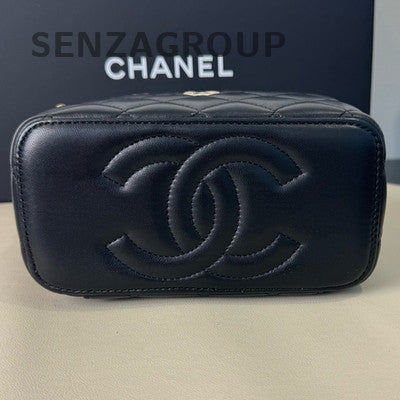 Chanel Trendy CC Black Gold Lambskin Cosmetic Chain Crossbody Bag