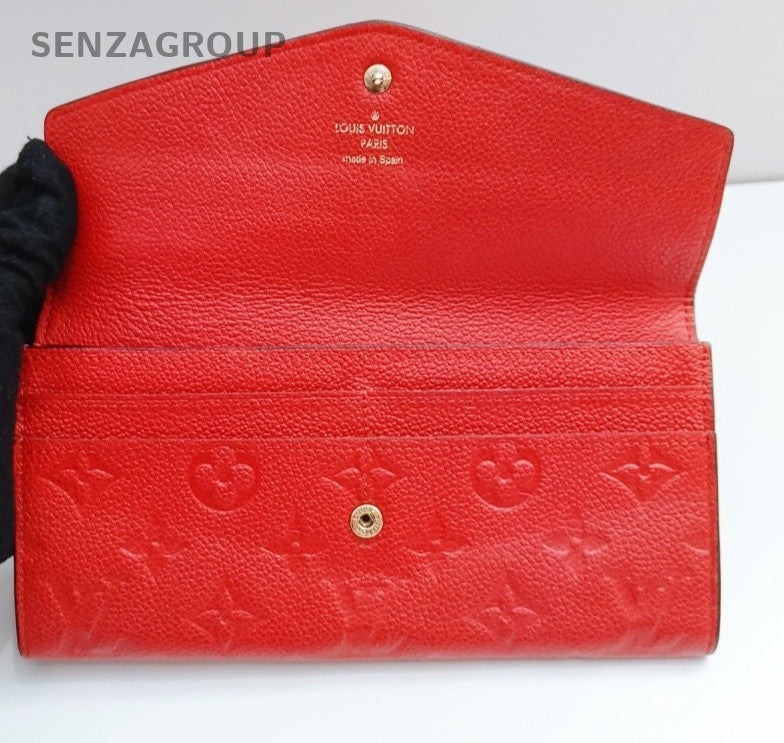 Louis Vuitton Monogram Clutch Long Wallet Orange Gold Women Classic