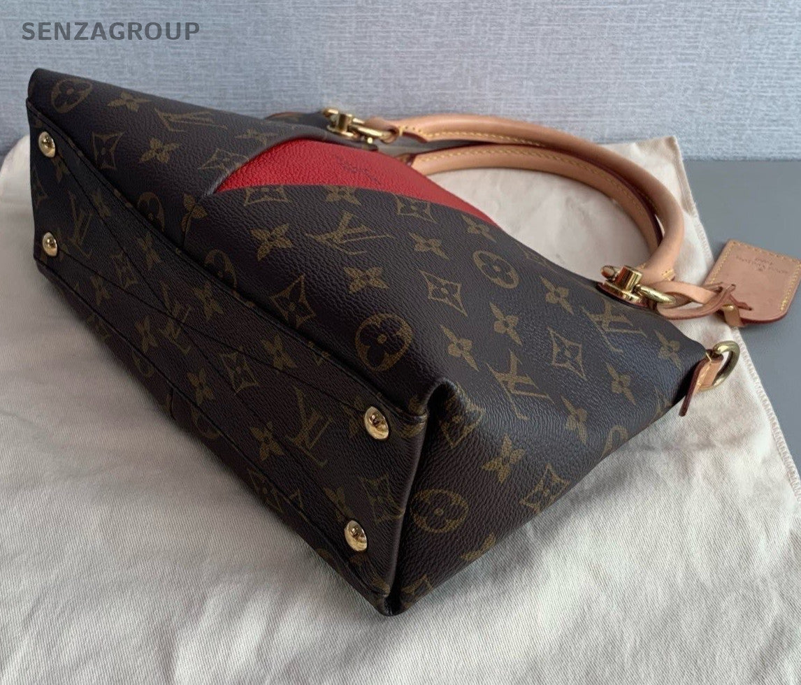 Louis Vuittontote bb Monogram Top Handle Shoulder Crossbody Bag Rare Red