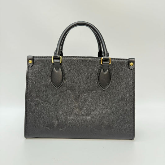 #1 - SJ0001 Louis Vuitton OnTheGo PM Monogram Empreinte Leather Tote Bag