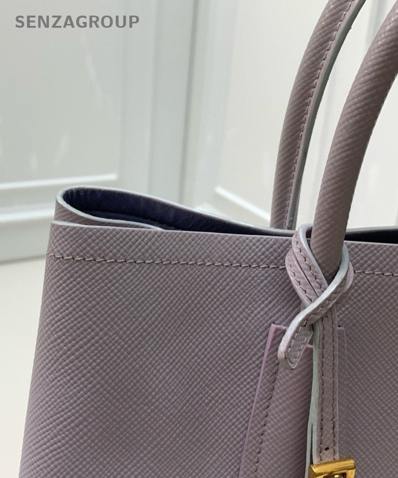 PRADA Double Tote Top Handle Shoulder Bag Women light Purple