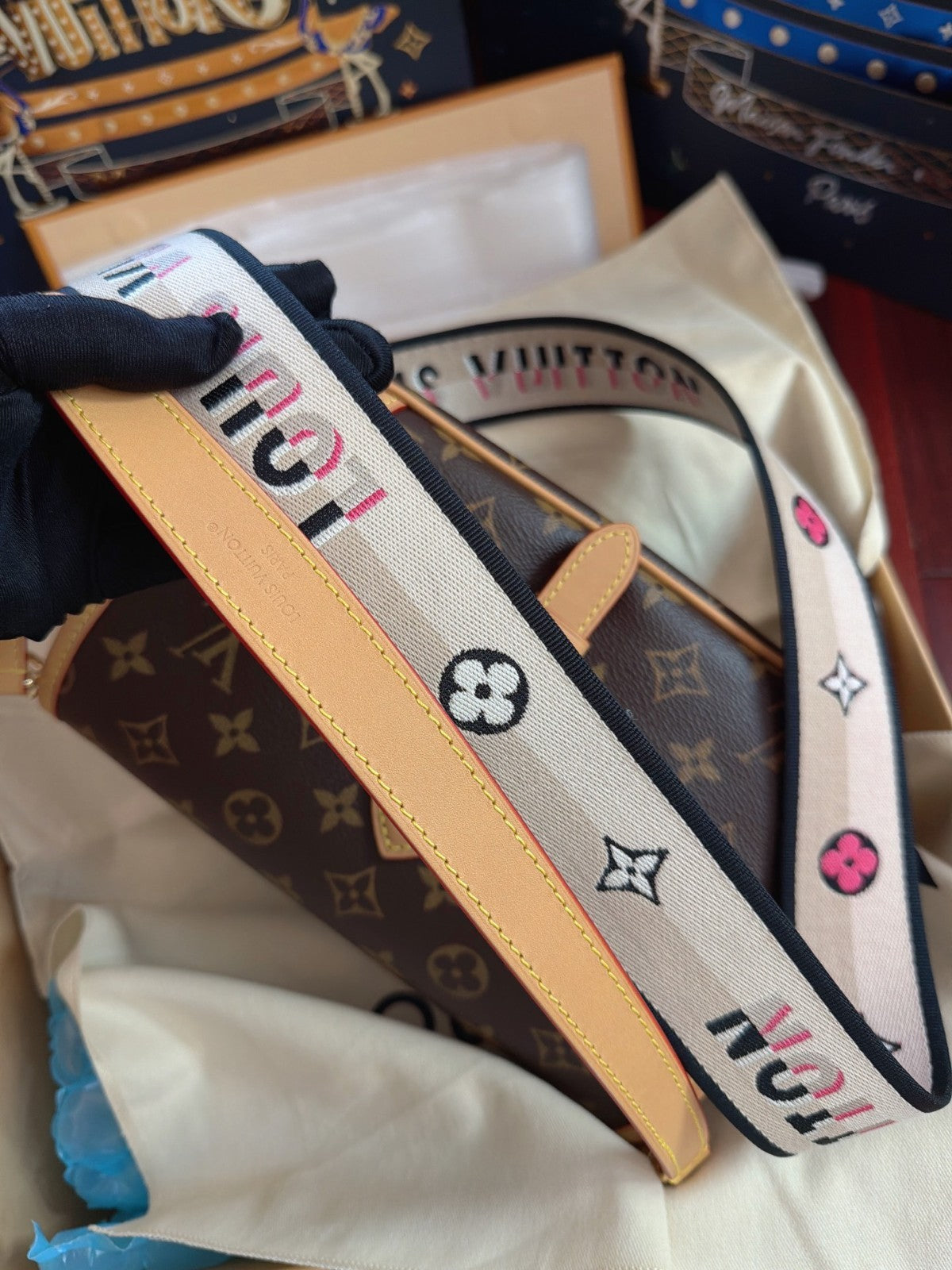 Louis Vuitton Diane Monogram 2Way Shoulder Bag Crossbody Brown Gold Women