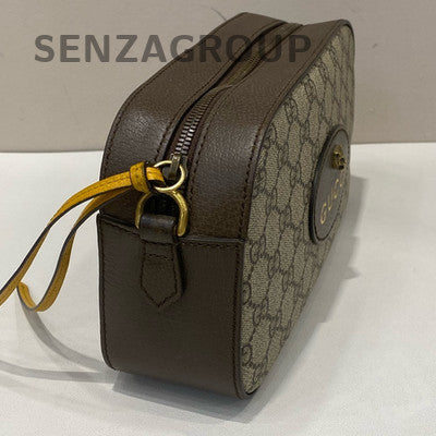 Gucci Tiger Head Camera Bag GG Monogram Brown Gold Buckle Classic Women