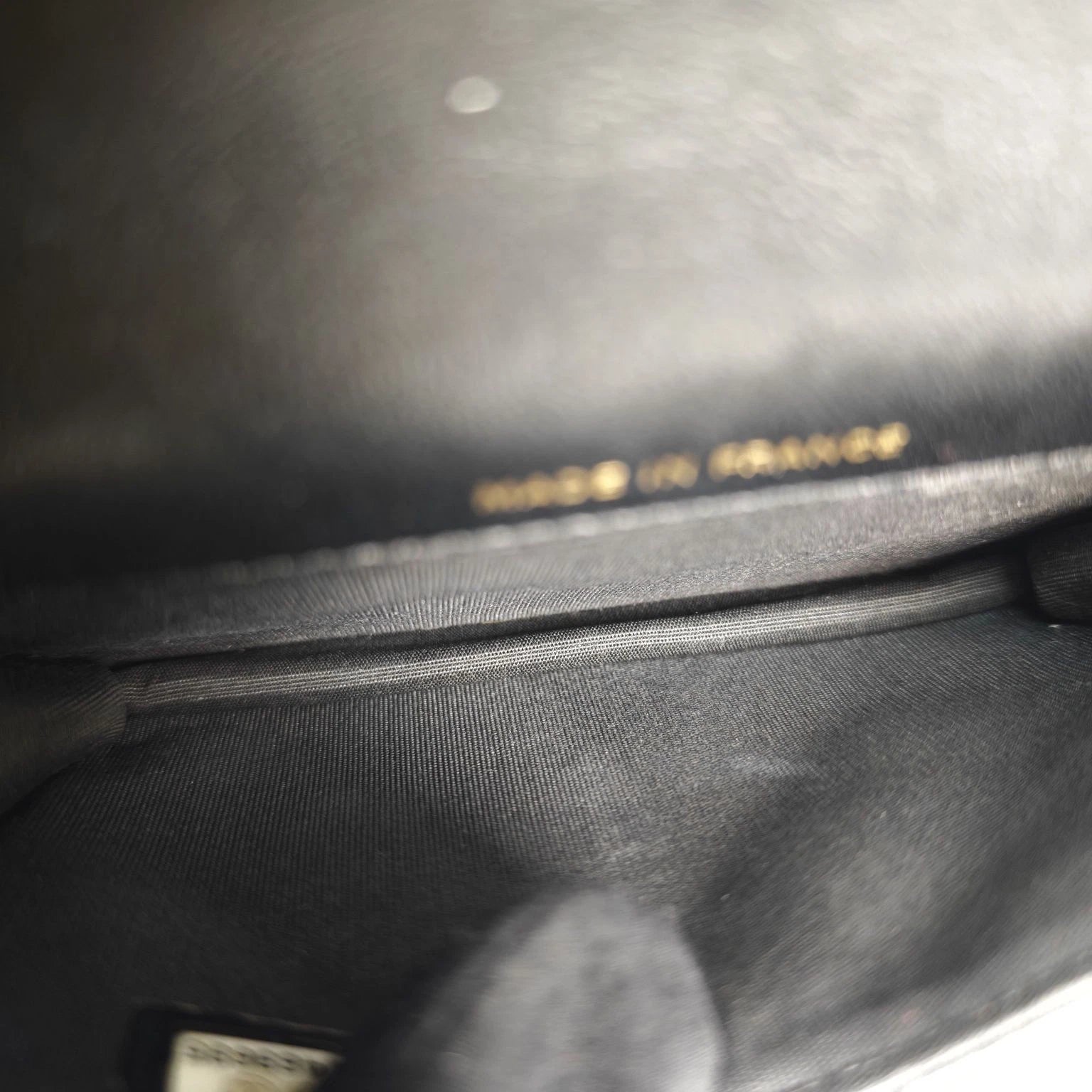 CHANEL Black Gold Lambskin Mini Top Handle Chain Bag For Women