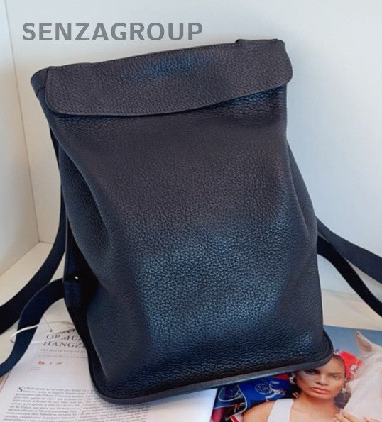 Hermes Sherpa Calfskin Backpack Black Unisex Adults Classic Vintage