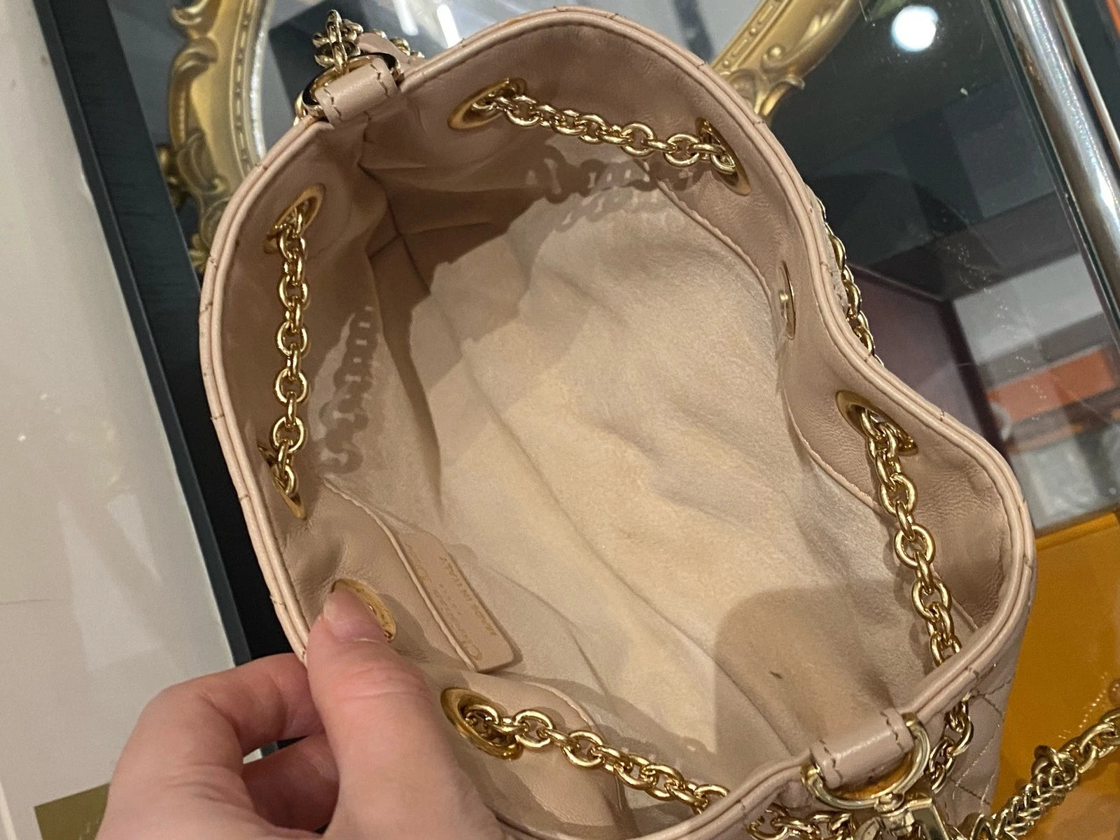 Dior Ammi Small Drawstring Bucket Bag Gold Hardware For Women