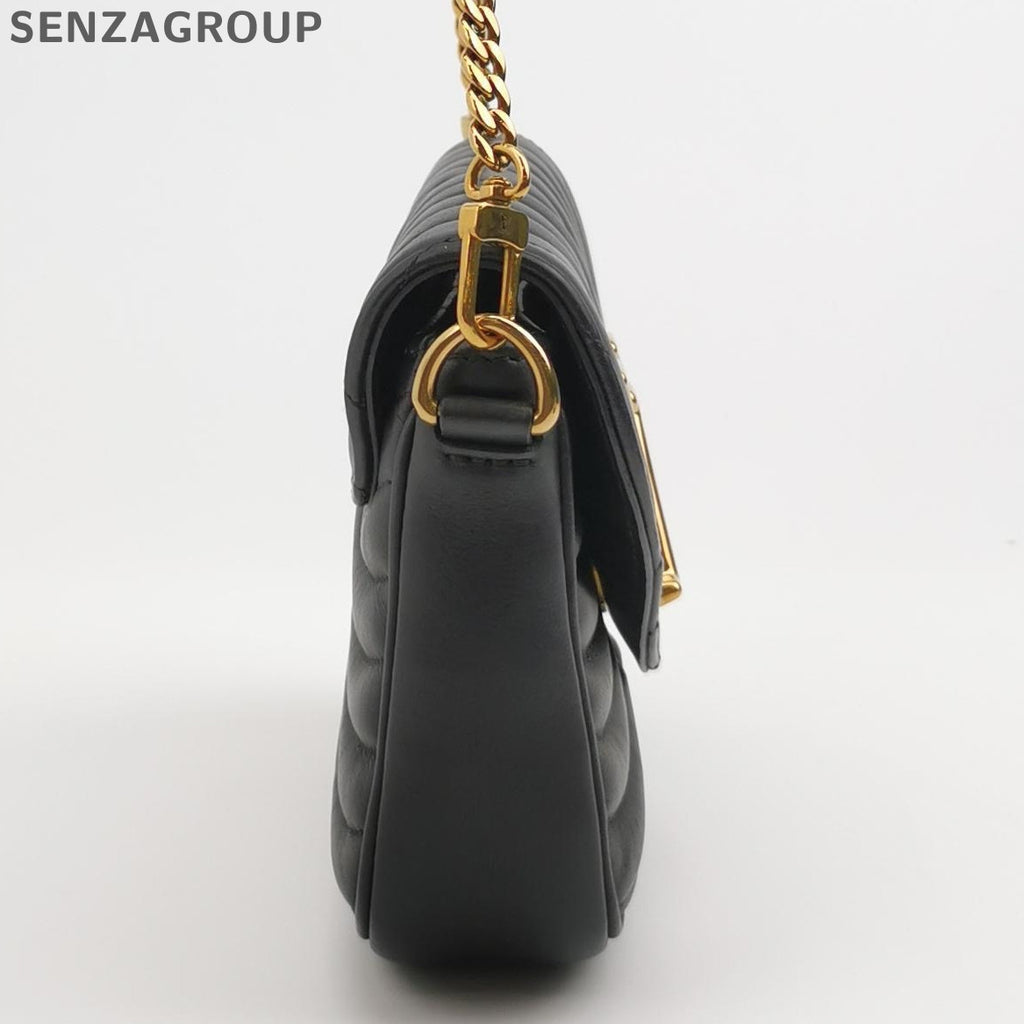 Louis Vuitton New Wave Chain Shoulder Crossbody Bag Black Gold