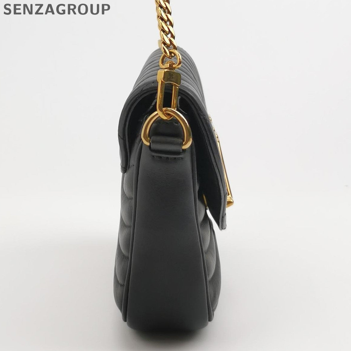 Louis Vuitton New Wave Chain Shoulder Crossbody Bag Black Gold