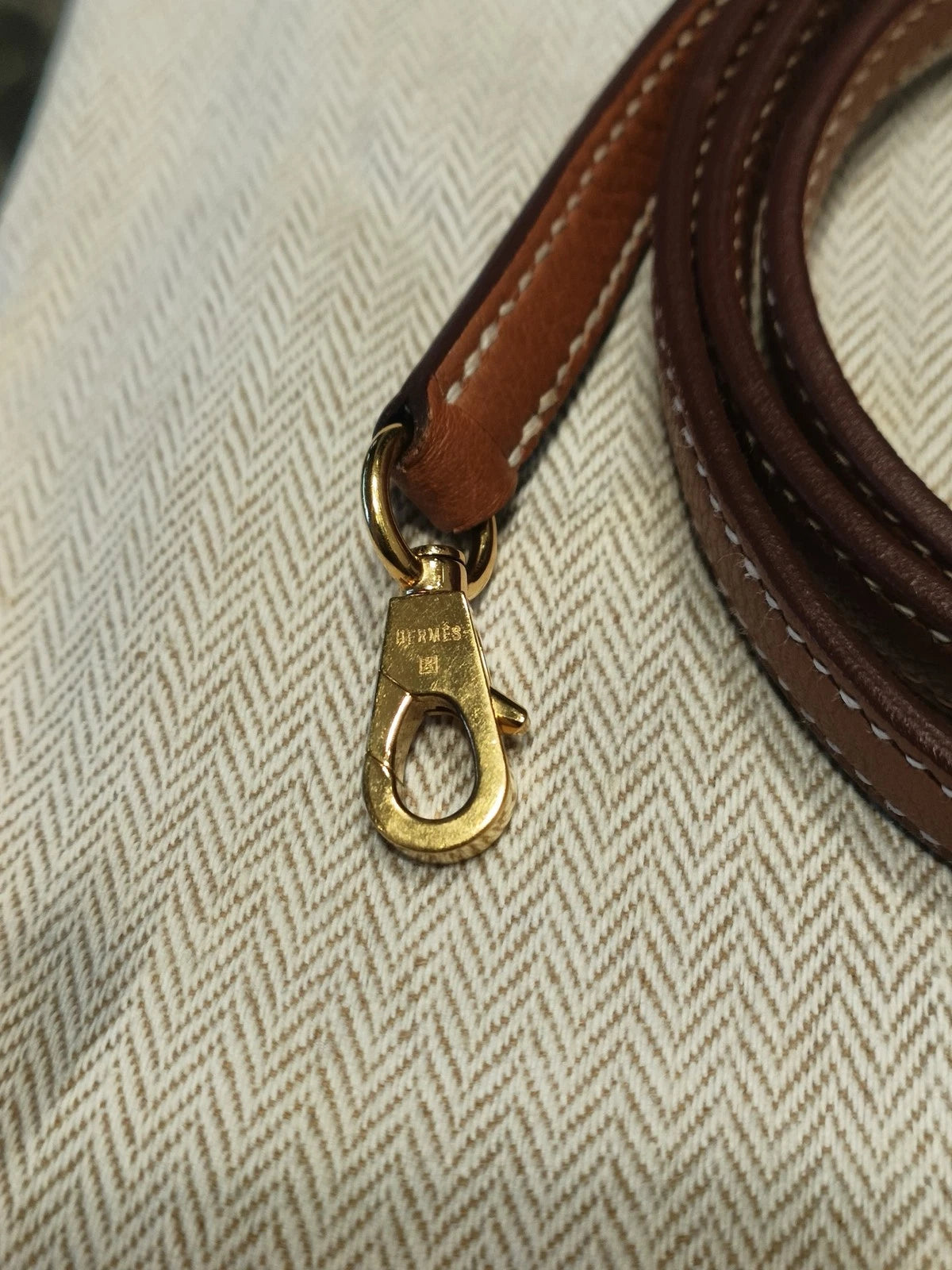 Hermes Bolide Mini Evercolor Leather Top Handle Crossbody Brown Gold Women