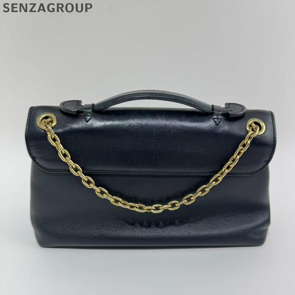Louis Vuitton Very Chain Leather Black Gold Shoulder Crossbody Bag Women Classic