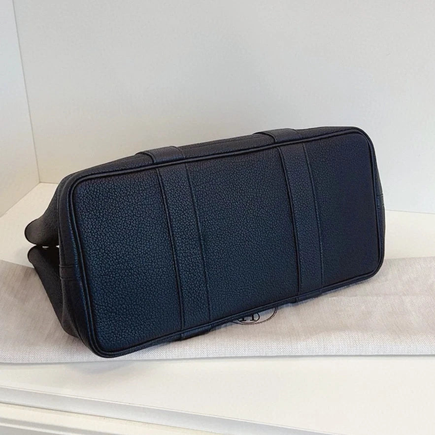 Hermes Garden Party36 Top Handle Bag Black Silver Unisex Adults Classic