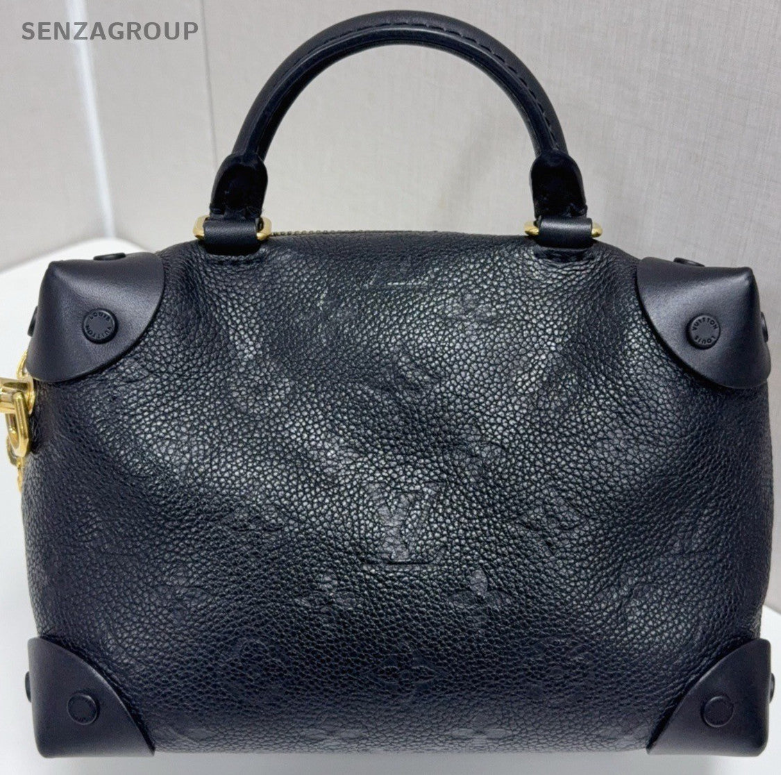 Louis Vuitton Petite Malle Top Handle Shoulder Crossbody Bag Black Women