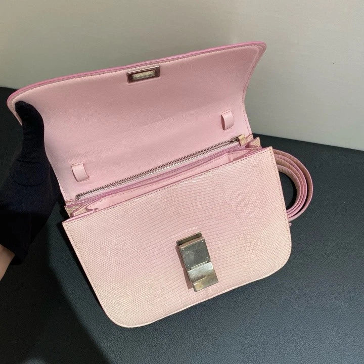 Celine Box 2Way Shoulder Bag Crossbody Pink Used Women Classic Fashion D