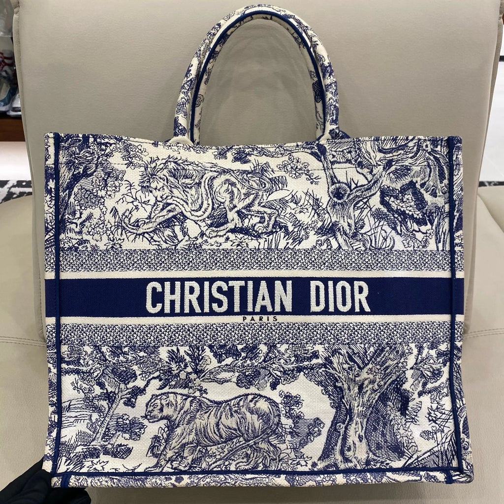 Dior Large Zoo Pattern Canvas Tote Bag For Women
