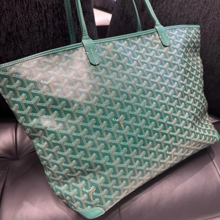 Goyard Monogram Tote MM Shoulder Bag Green Women D