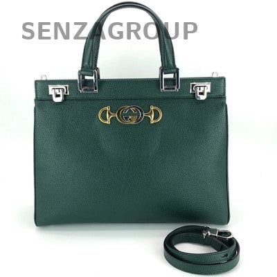 Gucci Zumi Green Gold Buckle Leather Handbag Shoulder Crossbody Bag