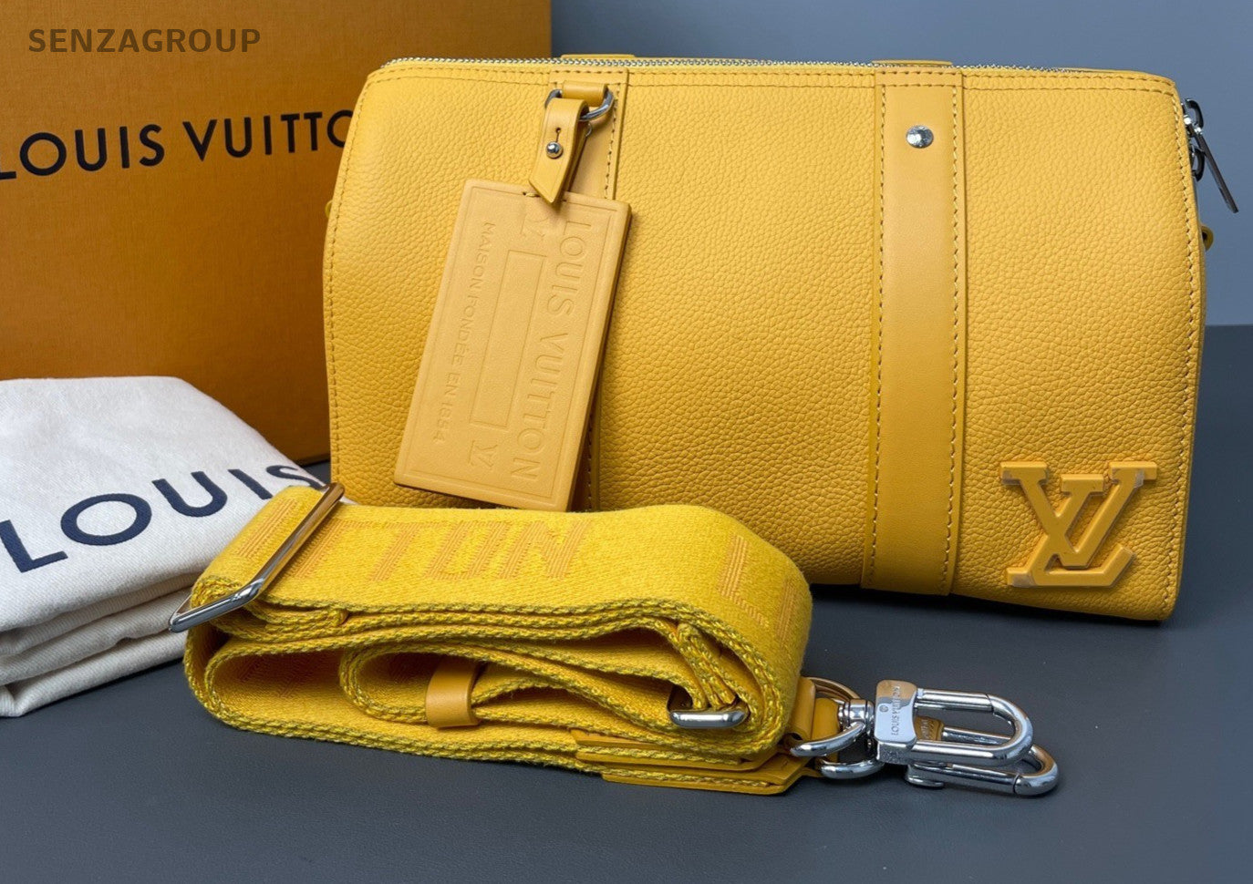 Louis Vuitton City keepall Aerogram Leather Shoulder bag Turmeric yellow