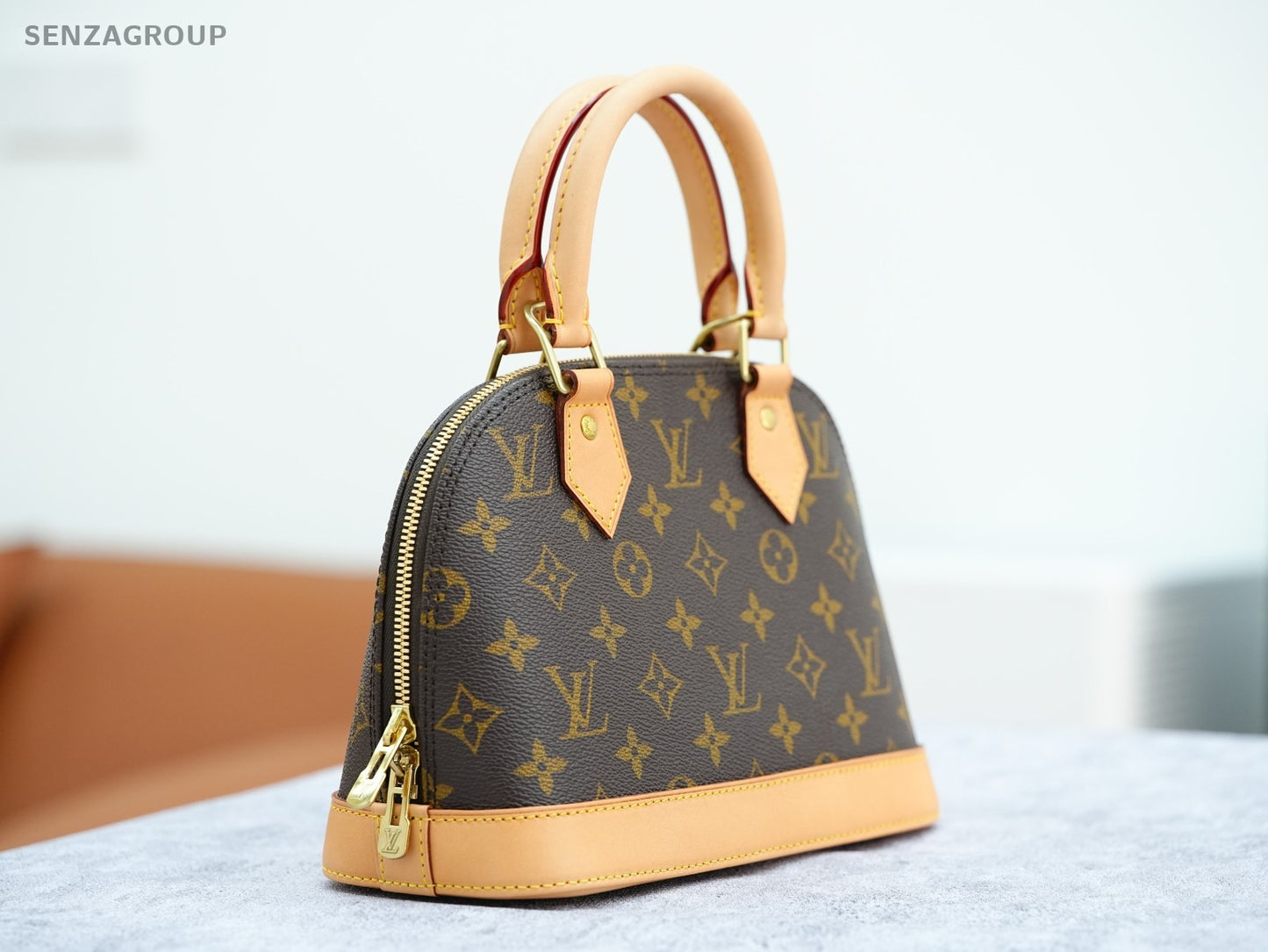 Louis Vuitton Alma bb Monogram Top Handle 2way Shoulder Handbag Women Brown