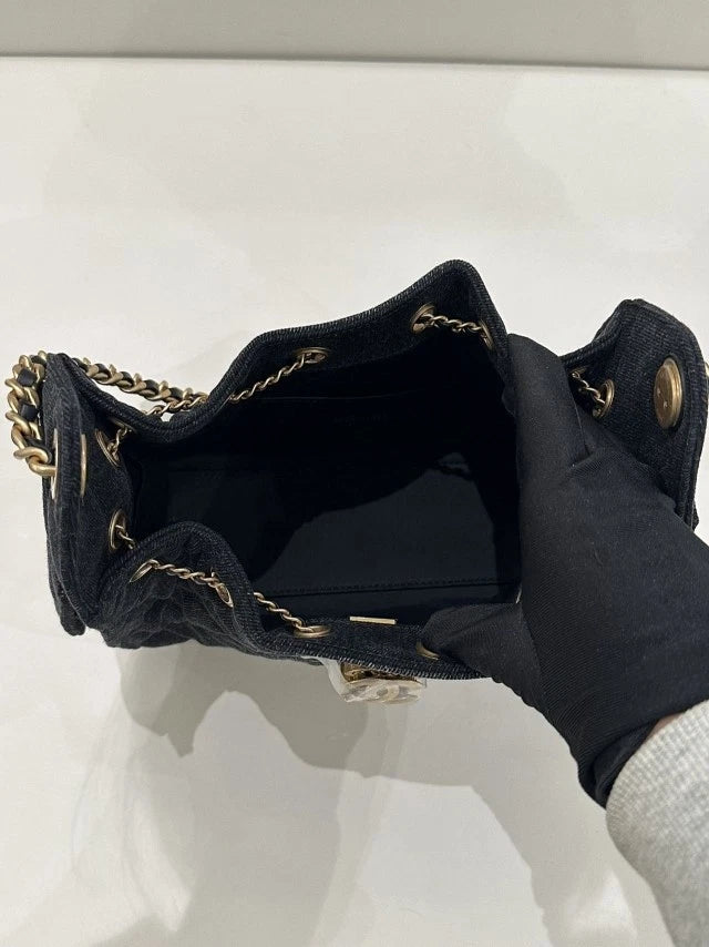 CHANEL 25Bag Mini Dark Denim Tote Shoulder Bag For Women