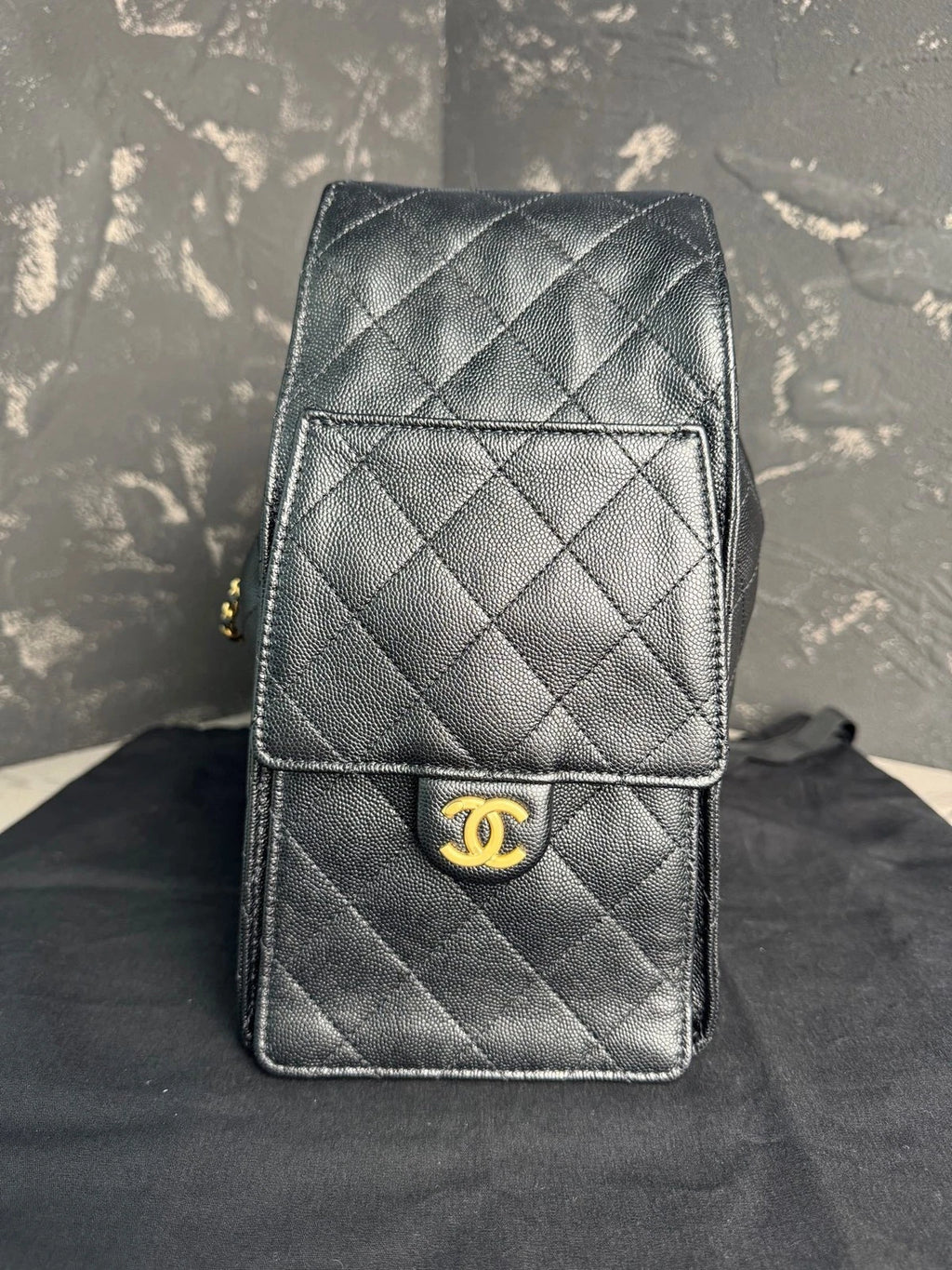 CHANEL 25Bag Medium Black Gold Leather Tote Bag For Women