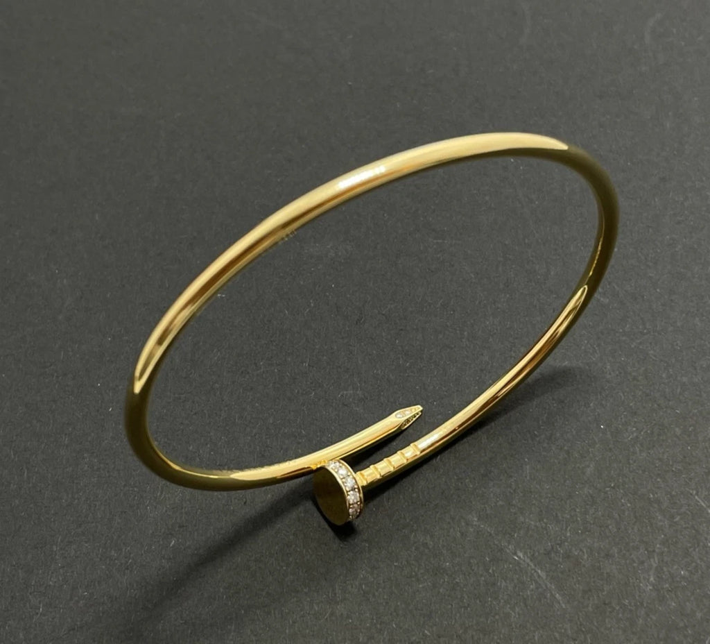 Cartier Juste Un Clou 18k Yellow Gold Small Diamond Bangle Bracelet Size16